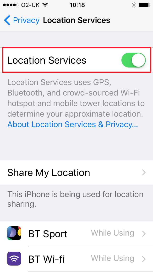 iPhone hidden tracking settings