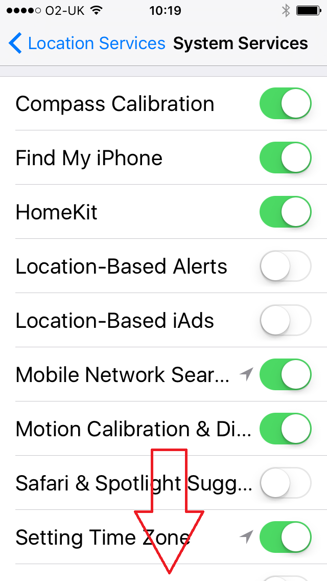 iPhone hidden tracking settings