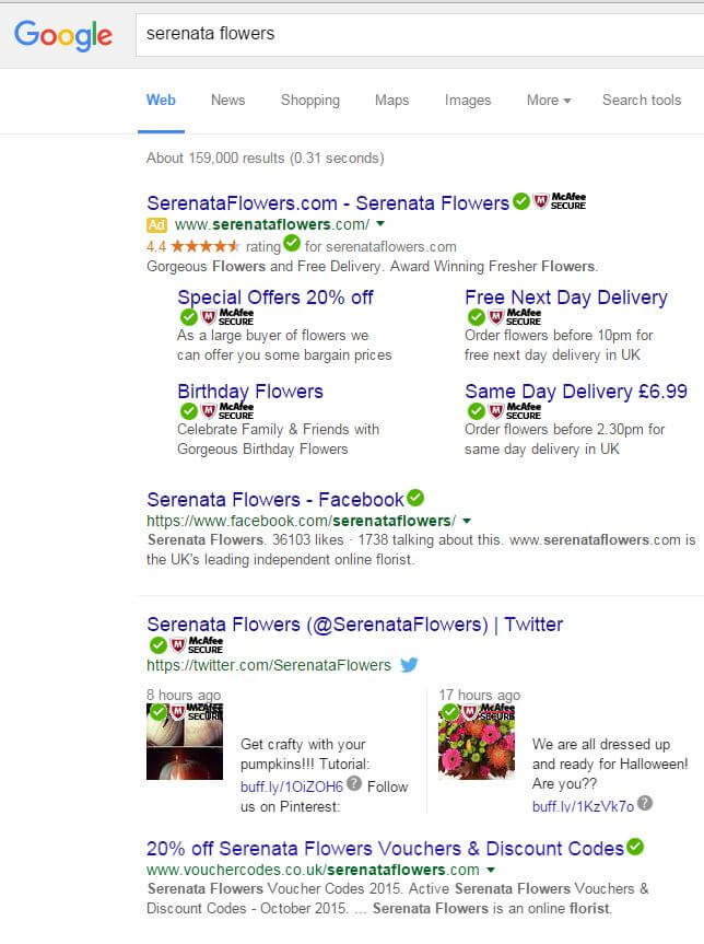 serenata flowers google penalty