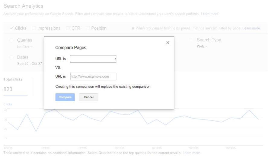 Compare pages in Analytics