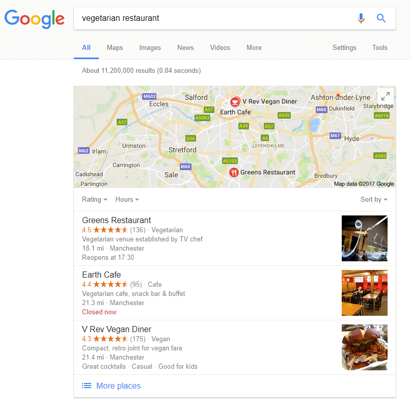 Google Local Search Desktop