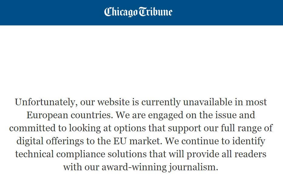 GDPR Chicago Tribune