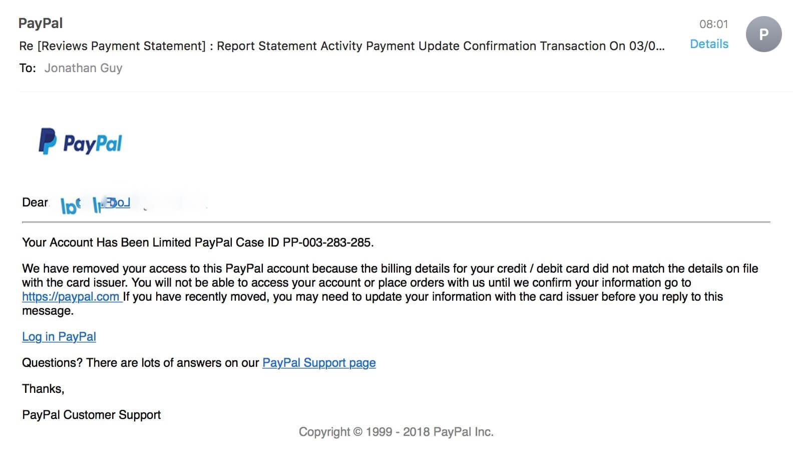 Paypal phishing scams are becoming even more sophisticated