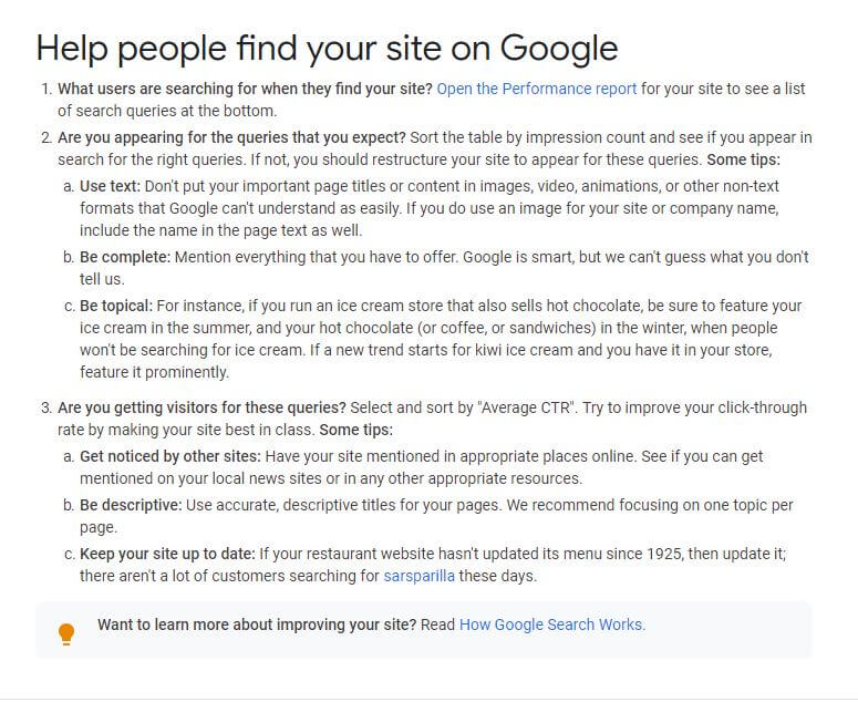 Google Webmaster Advice