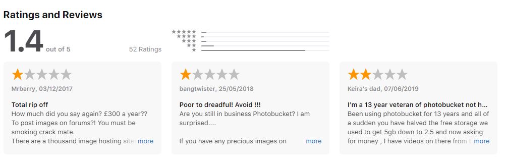 Photobucket App Store Reviews