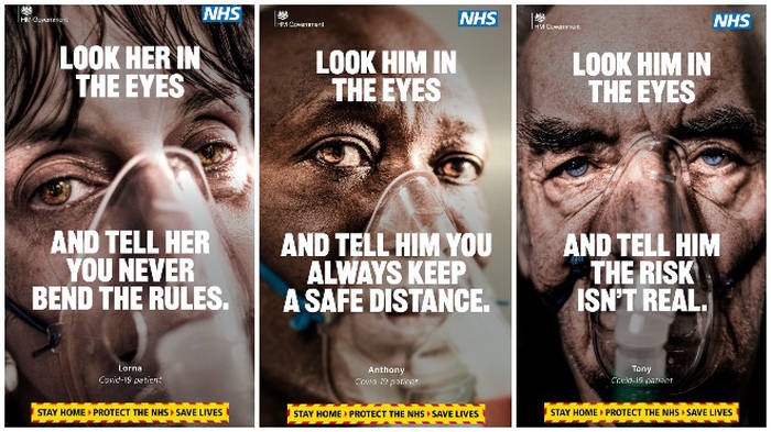 Government 'Look him/her in the eyes' Coronavirus advertising Jan 2021