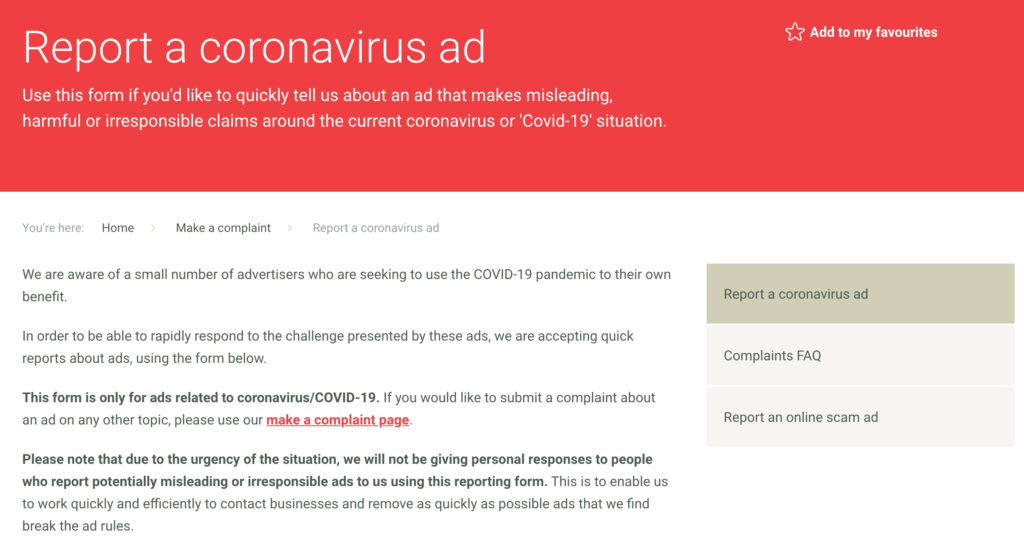 ASA/CAP Website streamlined coronavirus reporting page