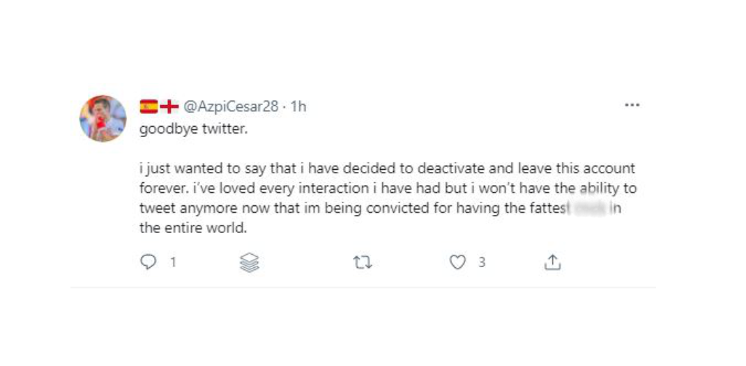 Lies blog, AzpiCesear goodbye message (censored)