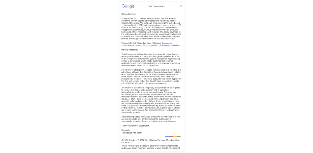 Google3 strikes email