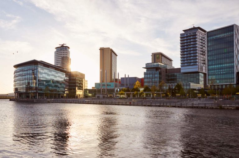 MediaCityUK view from the docks. Manchester