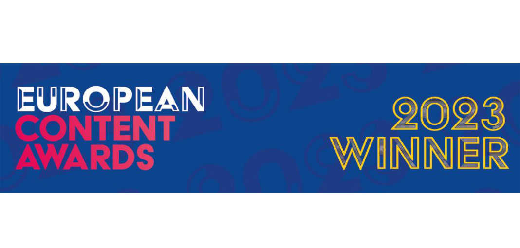 European Content Awards 2023 winner banner. Content strategy of the year