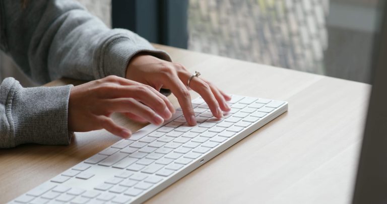 Typing on computer keyboard