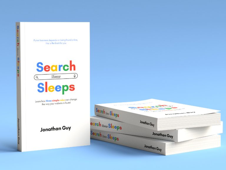 Search Never Sleeps book by Jonathan Guy on SEO