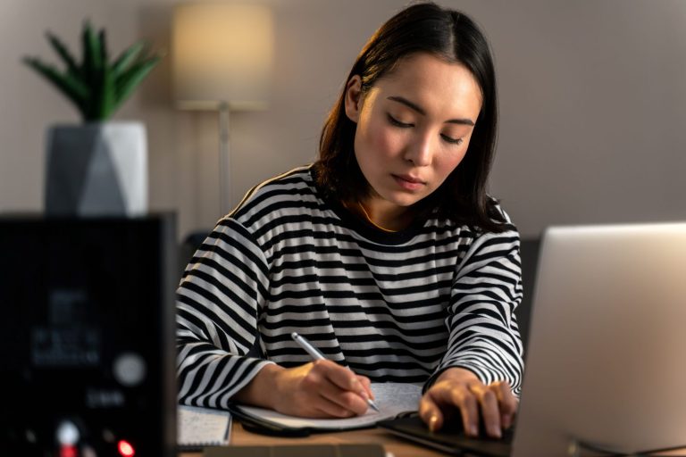 Woman studying